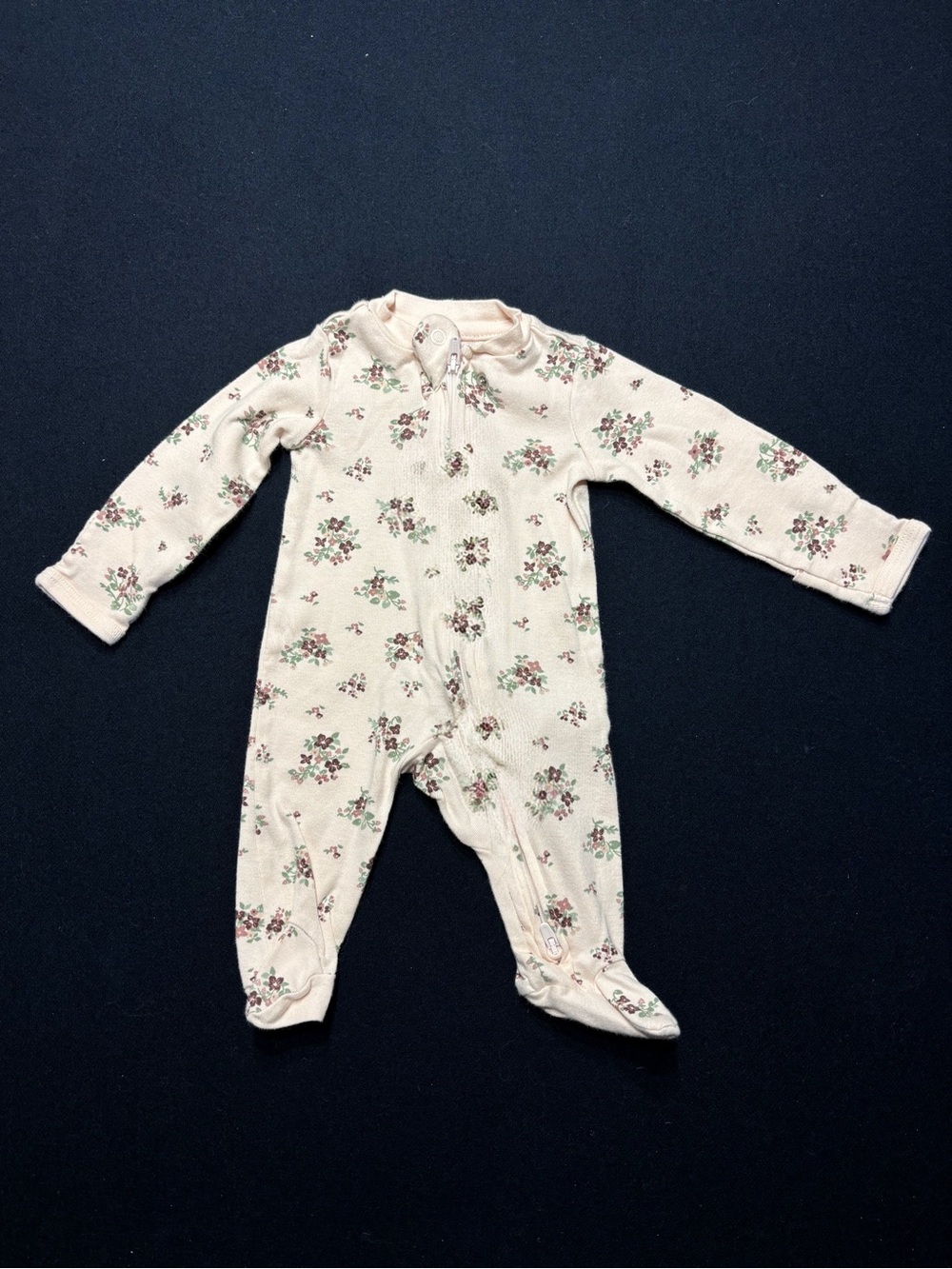 Carter’s Light Pink Floral Footed One-Piece - Newborn